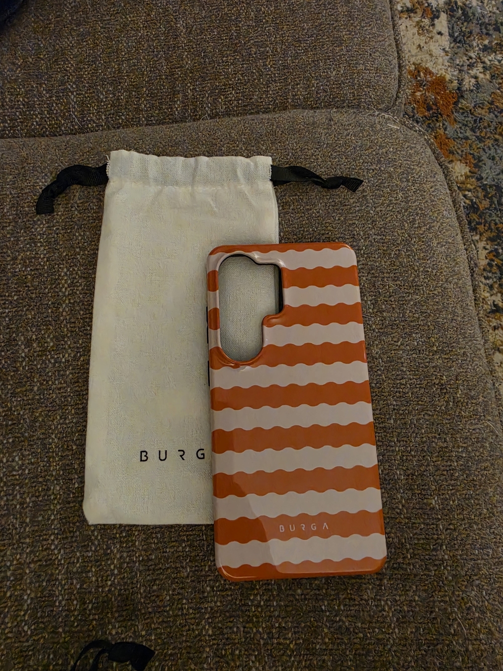 Burga Orange & Cream Wave Pattern Samsung S26 Ultra Phone Case